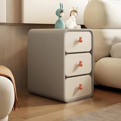 Nachtkastje met lades - Opbergtafel - Slaapkamer organiseren - Massief houten frame - 14 inch breed - Grijs