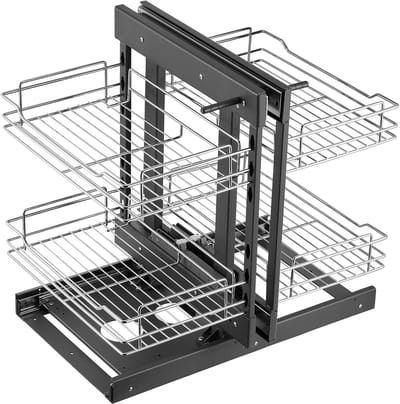 ITRONIQ Uittrekbare Hoekkast Organizer - Magic Corner Opbergsysteem - Blinde Hoekkast Keuken - 6 Manden - Eenvoudig Monteerbaar