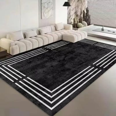 Tapis Flottants de Luxe Nordique pour Salon Tapis Doux pour Chambre à Coucher Tapis de Chevet Grande Surface Géométrie Vestiaire Tapis de Sol Antidérapant 200*250cm