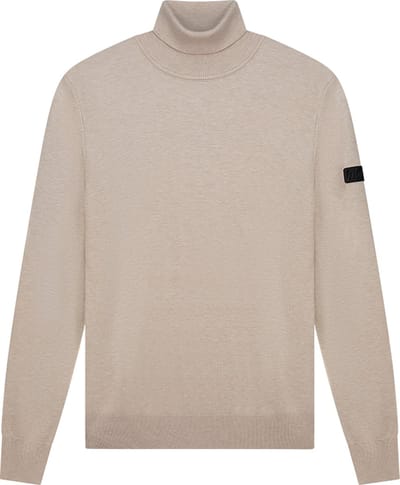 Malelions Men Knitted Turtleneck Taupe