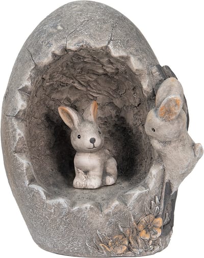 Clayre & Eef Decoratie Konijn 22x18x27 cm Grijs Magnesium (MGO)