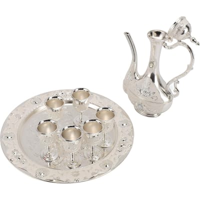 Vintage Turkse Koffiepot Set Zinklegering Roestvrij Kleurecht Elegant Turks Theeservies voor Thuis