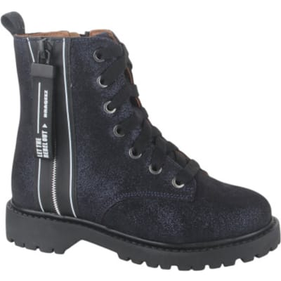 Braqeez 425771-928 Meisjes Biker Boots - Blauw - Leer - Veters