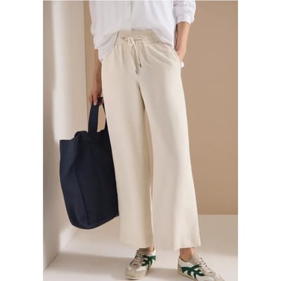 Wide Legs broek in Loose Fit van linnenmix