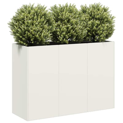 vidaXL - Plantenbak - 120x40x80 - cm - koudgewalst - staal - wit