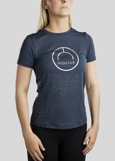 MONTAR JUNIOR MOSILLIE GUN METAL LOGO T-SHIRT Middenblauw