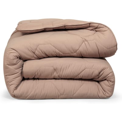 DoubleDry 2 in 1 Dekbed 140x200 - Eenpersoons wasbaar dekbed zonder overtrek - taupe