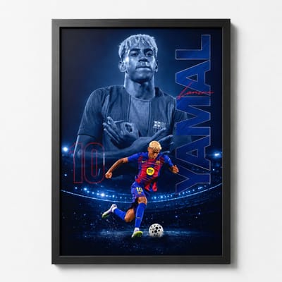Lamine Yamal - Poster - 43 x 61 cm - Star Collection - Bekende Voetballer - Geschikt om in te lijsten - Voetbal Posters