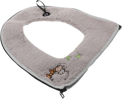 Verdikte Pluche Toiletmat - Toiletzitting Hoes Kussen - Badkamer Comfort - Zacht Pluche Materiaal - 43 x 37 cm - Grijs