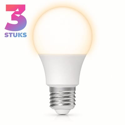 3x Peertje Led-lamp E27 - 10W - Koel Wit Licht (4000K) - 1050 lm - 15 jaar - Niet Dimbaar