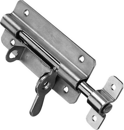 Hangslotgrendel - zilver - staal verzinkt - 10 x 5,2 cm - heksluiting / poortgrendel