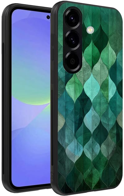 Smartphonica Telefoonhoesje Geschikt voor Samsung Galaxy A36 met groene bladeren opdruk - TPU backcover case green leafs design geschikt voor Samsung Galaxy A36