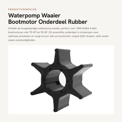Dailygoods- Bootmotor Waterpomp Waaier - Geschikt voor YAM-AH 75/80/90 HP - Rubber - 58 x 35 mm - Binnendiameter 20 mm - Verbeterde prestaties