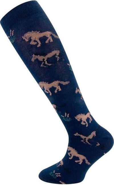 Kniekousen Donkerblauw met Paarden - 23/26