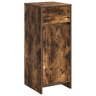 vidaXL - Badkamerkast - Gerookt - eiken - 35 - x - 36,5 - x - 85 - cm - Bewerkt - hout