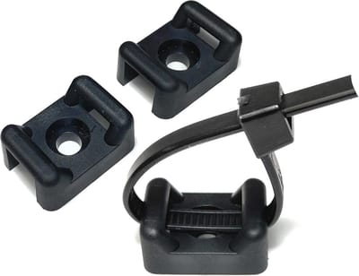 Kabelbinderhouder met schroefmontage - Kabelbinder basis Kabelbeheer houder - Kabelorganisatie thuis - Duurzaam nylon materiaal - 36 mm breed - Zwart