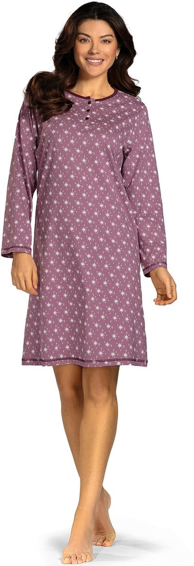 Comtessa Nachthemd 'A little Dream' - Dames Nachtmode - Lange Mouw - Paars - Maat 40
