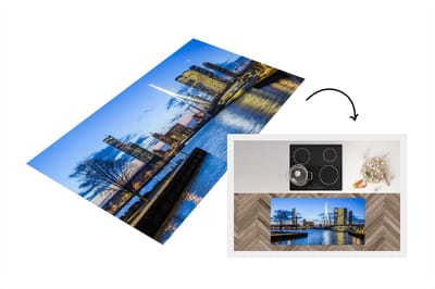 Keukenloper - Loper keuken - Rotterdam - Erasmus - Brug - Nacht - 120x60 cm - Keukenloper vinyl