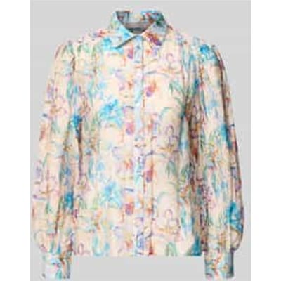 Regular fit blouse van viscosemix met bloemmotief