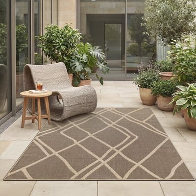 the carpet Mistra – robuust buitentapijt, modern & weerbestendig, voor balkon, terras, keuken of serre, beige naturel, 120 x 170 cm