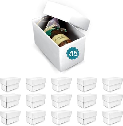 Set van 15 Witte Kartonnen Cadeauverhuisdozen 180x95x105 mm - Eenvoudig te Assembleren