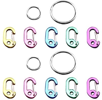 Mini Karabijnhaken Aluminium Sleutelhanger Clips - 2 Sets voor Outdoor Activiteiten