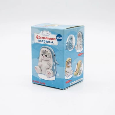 Mofusand Kat Zeeleven Serie Blind Box Mini Actiefiguur Octopus Pinguïn Bureaublad Model Sieraden Kerstcadeau voor Kinderen white