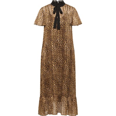 Faina Midi-jurk met luipaardprint naemi Dames bruin