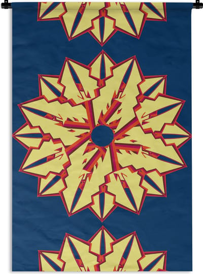 Wandkleed - Wanddoek - Sterren - Patronen - Abstract - 60x90 cm - Wandtapijt