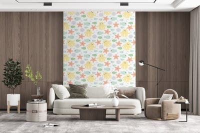Behang - Fotobehang Zeedieren - Baby - Schelpen - Breedte 165 cm x hoogte 220 cm