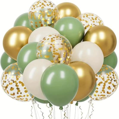 30pcs Sage Green Sand white Gold Confetti Balloons Set For Birthday Wedding Baby Shower Graduation Eucalyptus Party Decorations Other