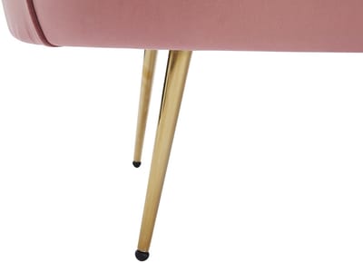 Vente-unique Zitbank 2 personen en fauteuil in schelpvorm in roze fluweel DANDELION