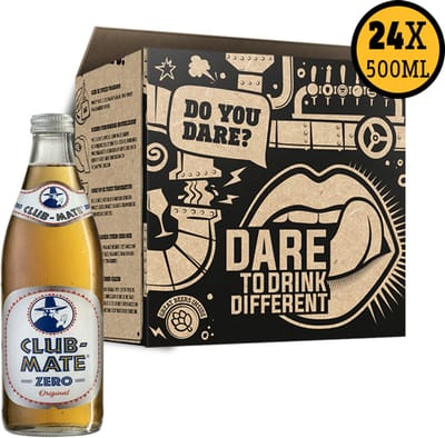 Club-Mate Zero Frisdrank - Suikervrije Mate Drank - 24-pack 50cl Fles