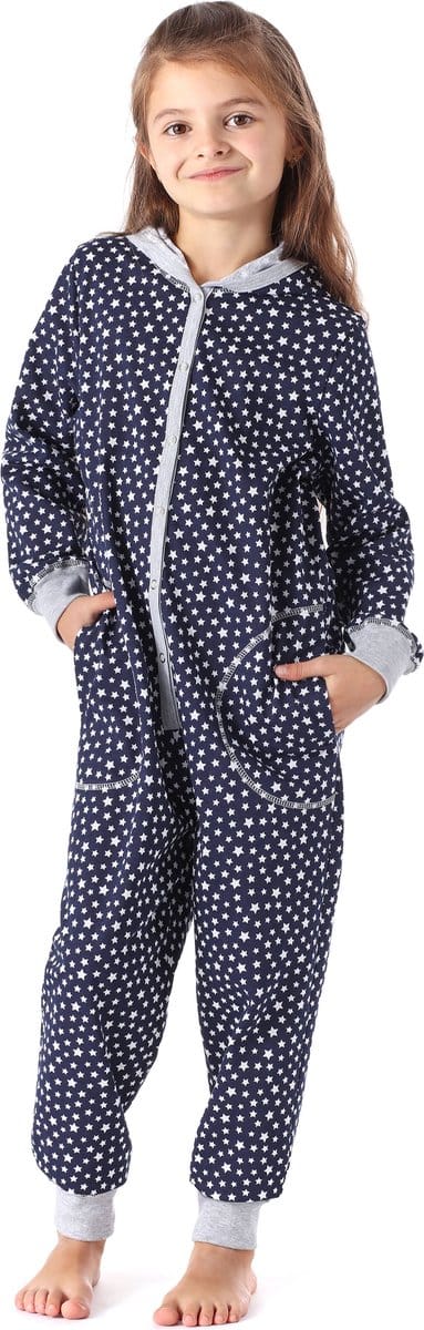Merry Style Kinder Pyjama - ronde hals - lange mouwen - lange broek met zakken - Katoen - MS-MS10-223-PJ - Marine Sterne - 146-152