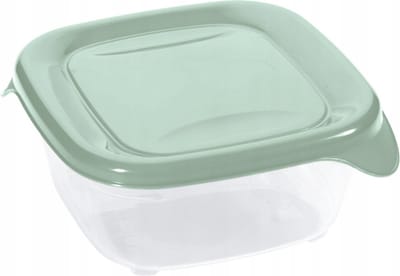 Curver Fresh & Go Kwadratische Voedselcontainer 0,8L - Transparant/Groen