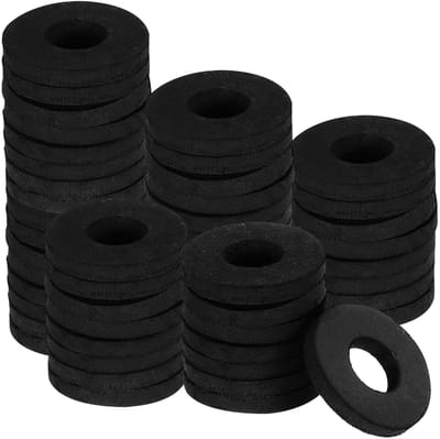 160 stuks rubberen sluitringen, 16 mm OD 6 mm ID 2 mm dik, rubberen afstandhouder, rond, zwart, platte rubberen sluitringen, voor huis- en autoaccessoires