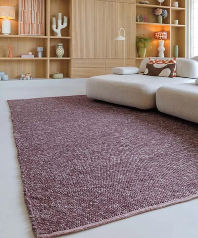 Wollen vloerkleed - Silvull bordeauxrood 80x150