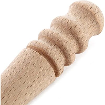 Polissoir de Bord en Cuir Tige de Polissage Fraisage Cuir Bâton Rond en Bois Outils Cuir beige