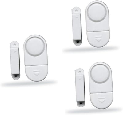 Draadloze Deuralarm - Raamsensor Alarm - Inbraakpreventie Thuis - 90 dB Sirene - 3 stuks - Wit