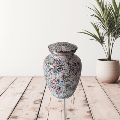 Verdeel urn - Dieren urn - Kinder urn Kleurrijk (Classic Floral White 14089)