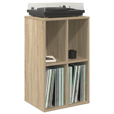 vidaXL - Platenkast - Sonoma - Eiken - 44,5 - x - 36,5 - x - 74,5 - cm - Bewerkt - hout