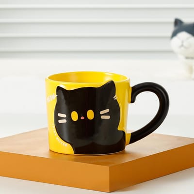 Schattige Kat Mok Huishouden Drinkwater Kop Koffiekop Kat Mok Souvenir Keramische Kop 301-400ml