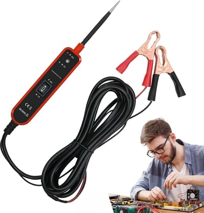 Spanningstester - Circuittester Auto - Elektrische Systemen Testen - Geïntegreerde Kortsluitbeveiliging - 6-24V Bereik - Rood