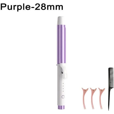 Fer à Boucler Céramique Auto-Rotatif 32 mm Baguette Professionnelle pour Coiffure Onduleur Pour Boucles Parfaites EU gray
