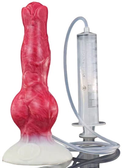 Grote spuitende dildo - Zuignap - Spuit - Anaal - Unisex - Vloeistof - Mega