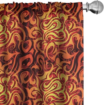 ABAKUHAUS Abstrakt Gordijnen – 2x75x225 cm – Microvezel – Halfdonker