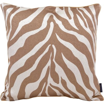 Brown Zebra Kussenhoes | Jacquard / Polyester | 45 x 45 cm | Bruin / Crème