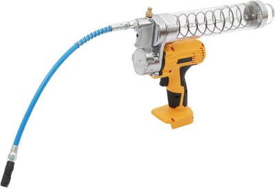 Accu Vetspuit - Draagbare Vetpers - Machine Onderhoud - Hoge Druk Smering - 900 cc Capaciteit - Geel Zilver