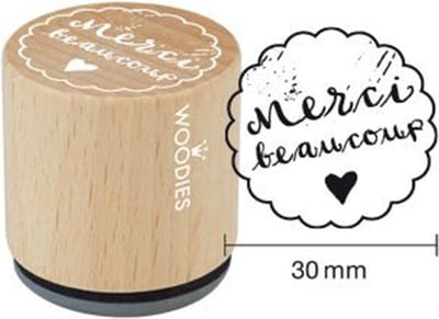 Houten Handstempel Woodies | Merci Beaucoup - Stempels - Stempels volwassenen - Snelle Levering