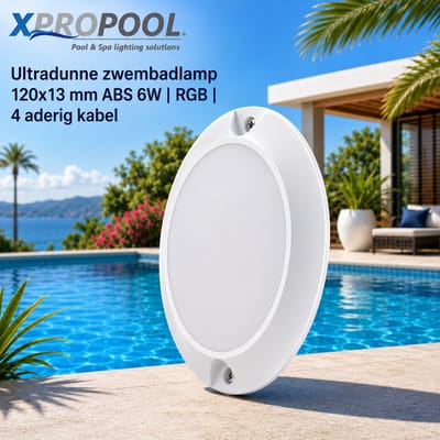 XPRO POOL | Ultradunne zwembadlamp 120x13 mm ABS 6W | RGB | 4 aderig kabel